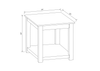Sicily 22" Traditional End Table with Shelf -  Dark Brown Base with Cream Marble Look Top | Table de bout traditionnelle Sicily de 22 po avec tablette - Espresso foncé avec dessus en imitation de marbre