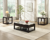 Sicily 22" Traditional End Table with Shelf -  Dark Brown Base with Cream Marble Look Top | Table de bout traditionnelle Sicily de 22 po avec tablette - Espresso foncé avec dessus en imitation de marbre