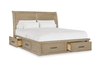 Sonoma 6pc Bedroom Set with Storage Bed, Dresser, Mirror & Nightstand, Light Brown - King Size | Ensemble de chambre à coucher Sonoma 6 pièces avec lit de rangement, commode, miroir et table de nuit, brun clair - format très grand lit