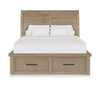 Sonoma 5pc Bedroom Set with Storage Bed, Dresser & Mirror, Light Brown - Queen Size | Ensemble de chambre à coucher Sonoma 5 pièces avec lit de rangement, commode et miroir, brun clair - format grand lit
