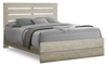 Soren Panel Bed with Slat Headboard & Frame, Bleached Oak - Queen Size | Lit à panneaux Soren avec tête de lit à lattes et cadre de lit, chêne blanchi - format grand lit