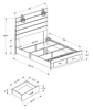 Soren Platform Storage Bed with Slat Headboard & Frame, Built-In LED, Bleached Oak - Queen Size | Lit plateforme de rangement Soren avec tête de lit à lattes, cadre de lit et éclairage à DEL intégré, chêne blanchi - format grand lit