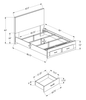 Soren Platform Storage Bed with Panel Headboard & Frame, Bleached Oak - Queen Size | Lit plateforme de rangement Soren avec tête de lit à panneau et cadre de lit, chêne blanchi - format grand lit
