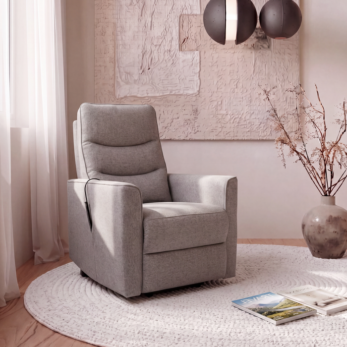 Fauteuil basculeur à inclinaison électrique Stratford de 29 po d’apparence lin - gris