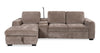 Sunset Linen-Look Fabric Left-Facing Sleeper Sectional with Storage and Built-In LED Lighting – Taupe | Sofa-lit sectionnel de gauche Sunset en tissu d’apparence lin avec rangement et lampe à DEL intégrée - taupe