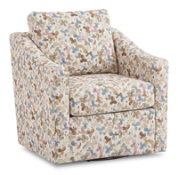Fauteuil d’appoint pivotant personnalisable de Sofa Lab de 32 po fabriqué au Canada en tissu - tissu décoratif Rose