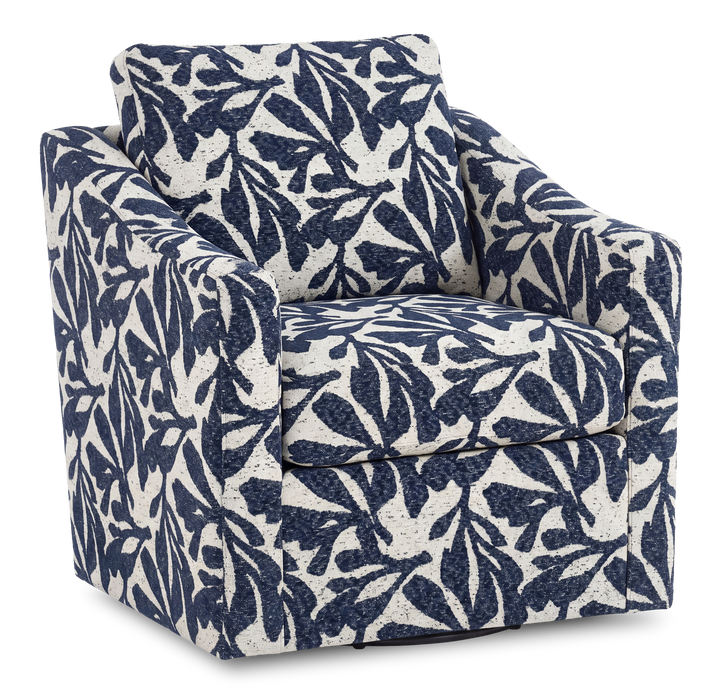 Fauteuil d’appoint pivotant personnalisable de Sofa Lab de 32 po fabriqué au Canada en tissu - tissu décoratif Marine
