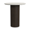 Sylvie 22” Modern Round End Table with Marble Look Top – Dark Brown | Table de bout ronde moderne Sylvie de 22 po avec dessus en imitation de marbre - brun foncé