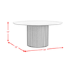 Sylvie 38” Modern Round Coffee Table with Marble Look Top – Natural  | Table à café ronde moderne Sylvie de 38 po avec dessus en imitation de marbre - naturelle