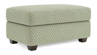 Pouf de rangement personnalisable Trunk de Sofa Lab de 39 po fabriqué au Canada en tissu - tissu décoratif Peacock