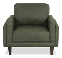  Fauteuild’appoint traditionnel Venice de Château d’Ax de 39 po en cuir véritable - vert