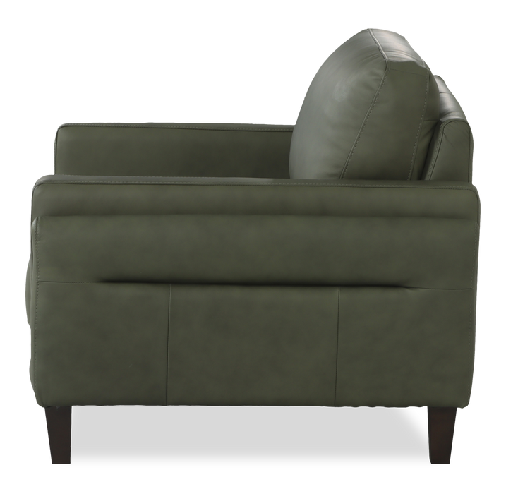 Fauteuild’appoint Venice de Château d’Ax de 39 po en cuir 100 % véritable - vert