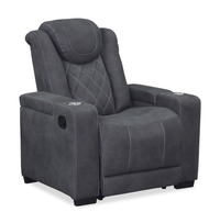 Fauteuil inclinable Venture de 35,83 po en suédine avec rangement et porte-gobelets - gris