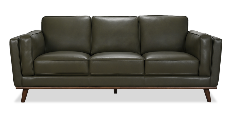 Sofa Viero de 86,2 po en cuir véritable - vert  