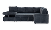 Winston 3-Piece Left-Facing Fabric Sleeper Sectional with Storage Chaise – Slate | Sofa-lit sectionnel de gauche Winston 3 pièces en tissu avec fauteuil long de rangement - ardoise