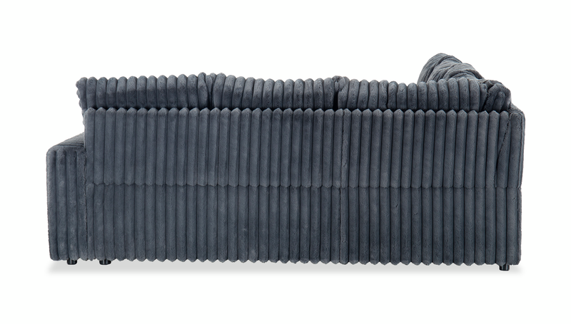 Sofa-lit sectionnel de gauche Winston 3 pièces en tissu avec fauteuil long de rangement - ardoise