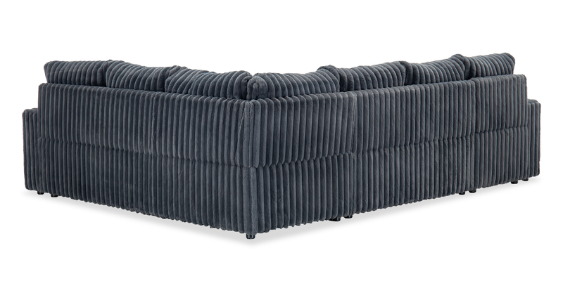 Sofa-lit sectionnel de gauche Winston 3 pièces en tissu avec fauteuil long de rangement - ardoise