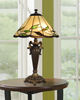 Wisteria 16" Fallhouse Tiffany Table Lamp with Amber Shade – Antique Bronze  | Lampe de table de style Tiffany Fallhouse de Wisteria de 16 po avec abat-jour ambré - bronze antique