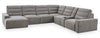 Shaquille O’Neal Home Prestige 7-Piece Left-Facing Sectional with Power Reclining and Power Sliding – Grey | Sofa sectionnel de gache Prestige de Shaquille O’Neal Home 7 pièces avec inclinaison et coulissement électrique - gris