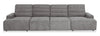 Shaquille O’Neal Home Prestige 4-Piece Sectional with Power Sliding and Storage Chaise – Grey | Sofa sectionnel Prestige de Shaquille O’Neal Home 4 pièces avec coulissement électrique et fauteuil long de rangement - gris