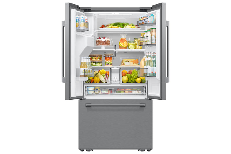 Réfrigérateur à 3 portes Samsung de 24 pi3 et de 35,8 po à portes françaises - argenté - RF70H25GERAA 