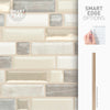 Smart Tiles Peel and Stick 4-Sheet 10 x 10 Backsplash - Crescendo Ciotta|Dosseret Smart Tiles peler et coller 10 x 10, 4 feuilles - Crescendo Ciotta