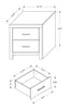 Soren Bedside 2-Drawer Nightstand, 22"W x 24"H - Bleached Oak | Table de nuit Soren de 22 po (L) x 24 po (H) à 2 tiroirs - chêne blanchi