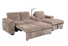 Sunset Linen-Look Fabric Right-Facing Sleeper Sectional with Storage and Built-In LED Lighting – Taupe | Sofa-lit sectionnel de droite Sunset en tissu d’apparence lin avec rangement et lampe à DEL intégrée - taupe