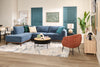 Horizon 2-Piece Left-Facing Fabric Sectional with Wood Base and Legs - Navy | Sofa sectionnel de gauche Horizon 2 pièces en tissu avec base et pattes en bois - bleu marine