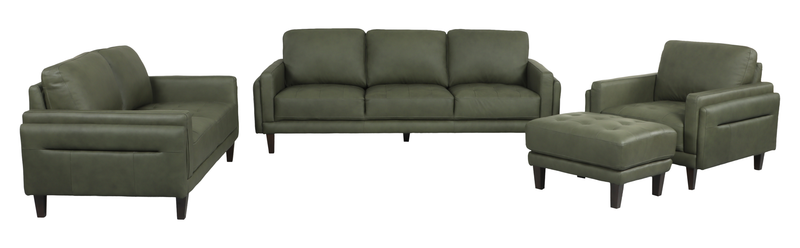 Fauteuild’appoint Venice de Château d’Ax de 39 po en cuir 100 % véritable - vert