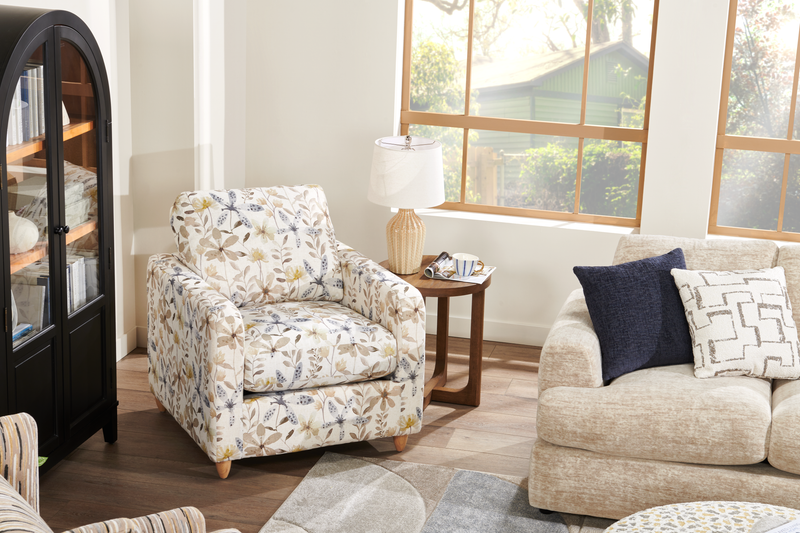 Fauteuil d’appoint personnalisable Club de Sofa Lab de 36 po fabriqué au Canada en tissu avec pattes en bois - tissu décoratif Dust