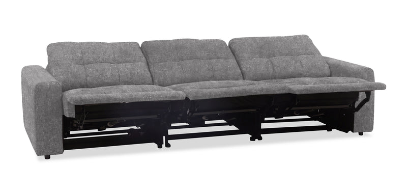 Sofa modulaire à inclinaison électrique Elevate de Scott Living de 115 po en tissu de chenille - gris