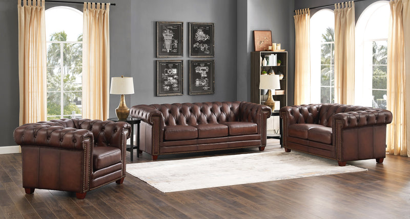 Fauteuil Standwood de Hydeline en cuir - brun