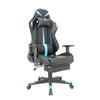 Tygerclaw PU Gaming Office Chair with Lumbar Pillow & Leg Rest - Blue|Fauteuil de jeu et de bureau en polyuréthanne TygerClaw avec coussin lombaire et repose-pieds - bleu