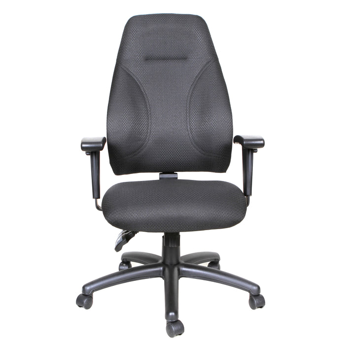 Fauteuil président en tissu TygerClaw à dossier haut - noir