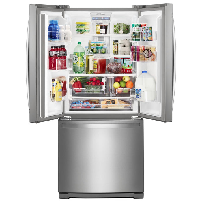 Réfrigérateur Whirlpool de 20 pi³ et de 30 po à portes françaises - acier inoxydable résistant aux traces de doigts - WRF560SFHZ