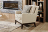 Adel 28.5" Linen-Look Fabric Accent Chair with Wood Base - Beige | Fauteuil d’appoint Adel de 28,5 po en tissu d’apparence lin avec base en bois - beige