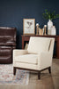 Adel 28.5" Linen-Look Fabric Accent Chair with Wood Base - Beige | Fauteuil d’appoint Adel de 28,5 po en tissu d’apparence lin avec base en bois - beige
