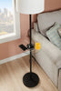 Kort & Co. Alban 26" Black Floor Lamp with USB Charging and Built-in Side Table|Lampe à pied Alban de Kort & Co. de 26 po noire avec recharge USB et table d’appoint intégrée