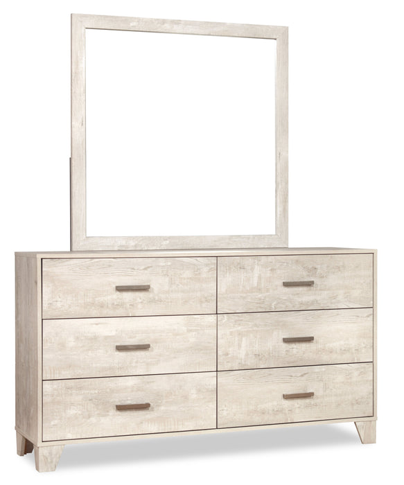 Commode de chambre à coucher Arbor de 58,7 po (L) x 33,3 po (H) à 6 tiroirs - bois de grève blanc