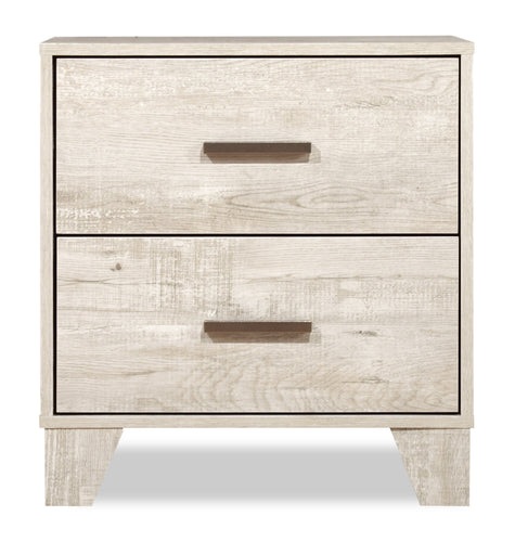  Table de nuit Arbor de 20,1 po (L) x 23,8 po (H) à 2 tiroirs - bois de grève blanc