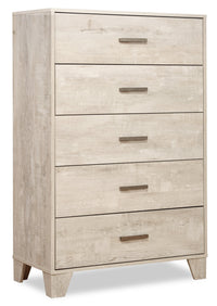  Commode verticale de chambre à coucher Arbor de 31,5 po (L) x 48,4 po (H) à 5 tiroirs - bois de grève blanc
