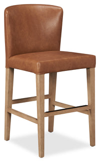 Tabouret 26 po Arlo de hauteur comptoir en tissu de cuir végétalien - cuivre