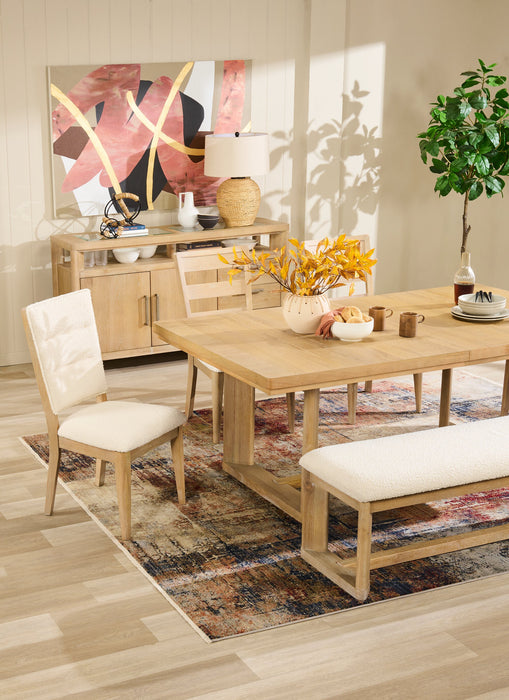 Chaise de salle à manger Aspen avec siège et dossier en tissu - naturelle