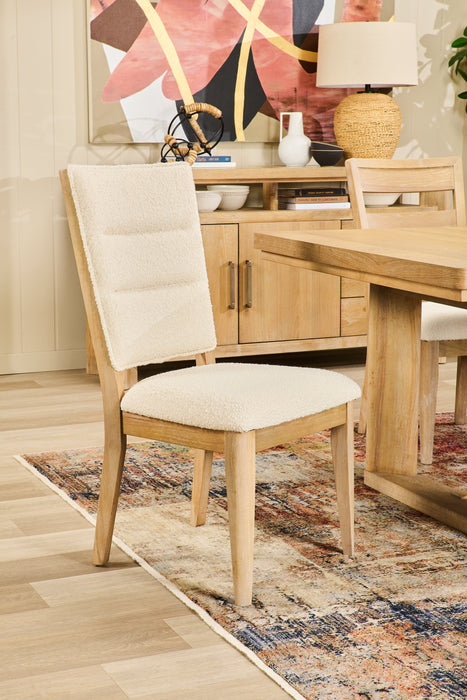 Chaise de salle à manger Aspen avec siège et dossier en tissu - naturelle