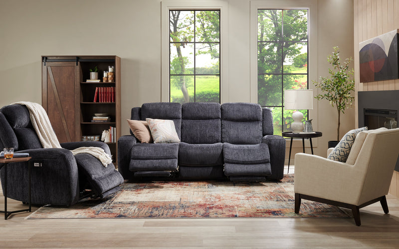 Sofa à inclinaison électrique Atlantis de 90 po en tissu avec position zéro gravité - gris foncé 