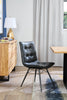 Avis Dining Chair with Vegan Leather Fabric, Metal - Black | Chaise de salle à manger Avis en tissu de cuir végétalien et en métal - noire