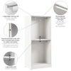 Bestar Florence 35" Modular Double Hanging Closet System with LED Light - White|Système de garde-robe modulaire  à 2 espaces pour suspendre Florence de Bestar de 35 po avec éclairage à DEL - blanc