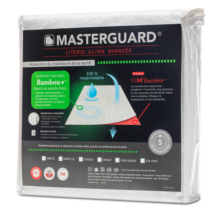 Protège-matelas BambooMC de MasterguardMD pour lit simple