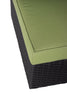 Barbados Corner Outdoor Patio Chair - Hand-Woven Resin Wicker, UV & Weather Resistant - Black/Green | Fauteuil en coin Barbados pour la terrasse à l’extérieur - osier en résine tressé à la main, résistant aux rayons UV et aux intempéries - noir et vert